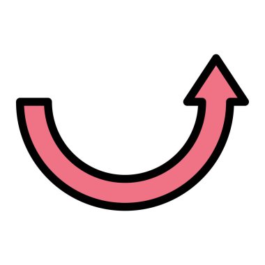 Eğri ok Vektör Simgesi Tasarım İllüstrasyonu