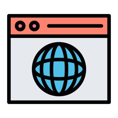 Tarayıcı Vektörü Simgesi Tasarım İllüstrasyonu