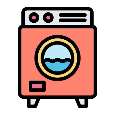 çamaşır makinesi vektör tasarım illüstrasyonu