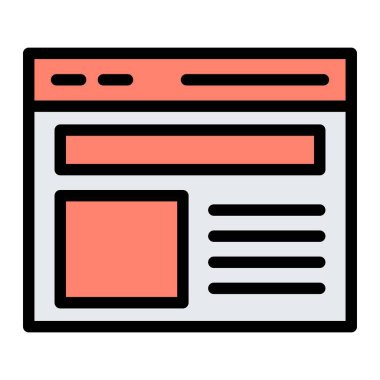 Web Sitesi Vektör Simgesi Tasarım İllüstrasyonu