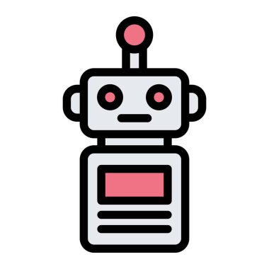 Robot Vektör Simgesi Tasarım Çizimi