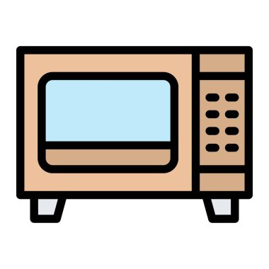 Mikrodalga Vektör Simgesi Tasarım İllüstrasyonu