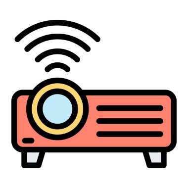 Projektör Vektör Simgesi Tasarım İllüstrasyonu