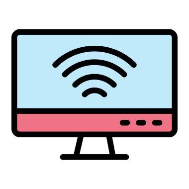 LCD Vektör Simgesi Tasarım İllüstrasyonu