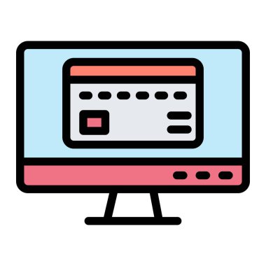 Çevrimiçi ödeme vektörü Simge Tasarımı İllüstrasyonu