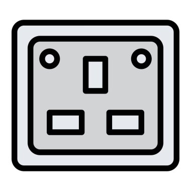 Soket Vektör Simgesi Tasarım Çizimi