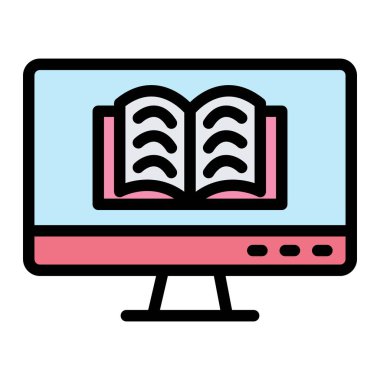 Çevrimiçi öğrenme Vektörü Simgesi Tasarım İllüstrasyonu