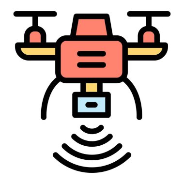 Drone Vektör Simgesi Tasarım İllüstrasyonu