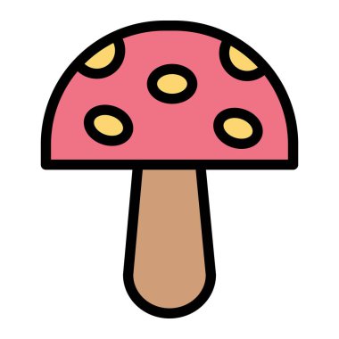 Mantar Vektörü Simgesi Tasarım İllüstrasyonu