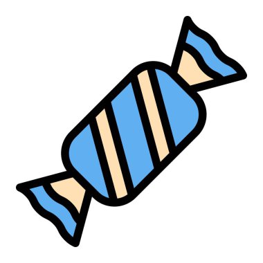 Şeker Vektörü Simgesi Tasarım İllüstrasyonu