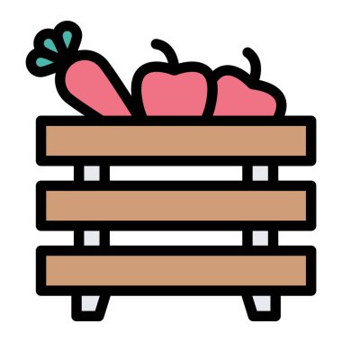 Meyve sepeti Vektör Simgesi Tasarım İllüstrasyonu