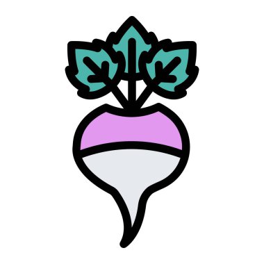 Şalgam Vektör Simgesi Tasarım İllüstrasyonu