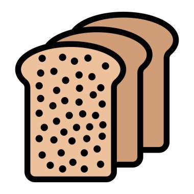 Ekmek Vektörü Simgesi Tasarım İllüstrasyonu