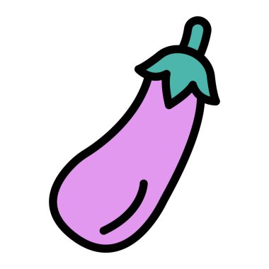 Patlıcan Vektör Simgesi Tasarım İllüstrasyonu