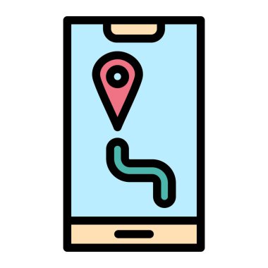 Harita Vektörü Simgesi Tasarım İllüstrasyonu