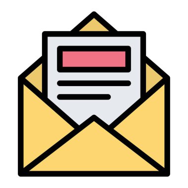 E- posta Vektör Simgesi Tasarım İllüstrasyonu