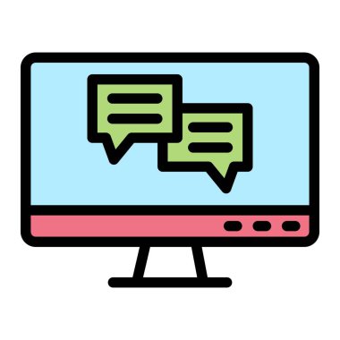 Çevrimiçi sohbet Vektör Simgesi Tasarım İllüstrasyonu