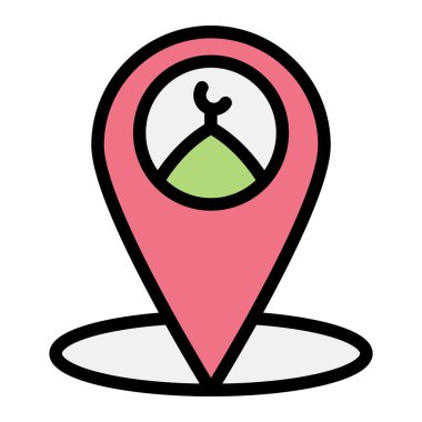 Cami konumu Vektör Simgesi Tasarım İllüstrasyonu