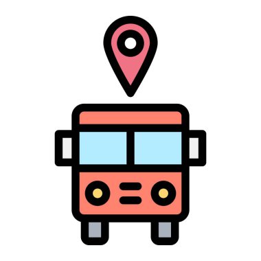 Otobüs İstasyonu Vektör Simgesi Tasarım İllüstrasyonu