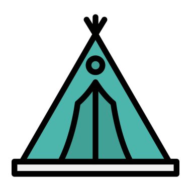 Kamp çadırı Vektör Simgesi Tasarım İllüstrasyonu