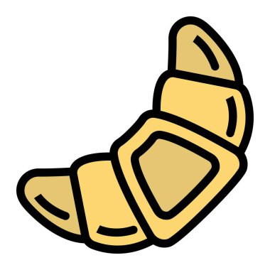 Kruvasan Vektör Simgesi Tasarım İllüstrasyonu