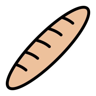 Baguette Vektör Simgesi Tasarım İllüstrasyonu