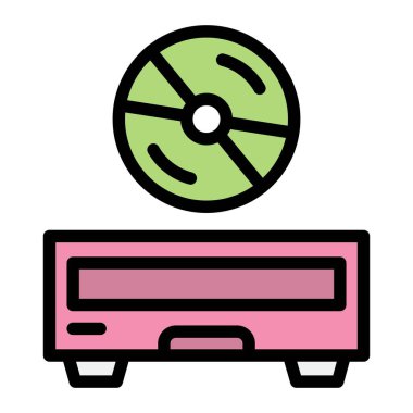 CD Rom Vektör Simgesi Tasarım İllüstrasyonu