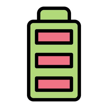 Pil Vektörü Simgesi Tasarım Çizimi