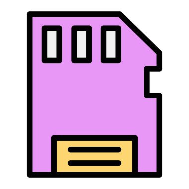 Mikro Sd Vektör Simgesi Tasarım İllüstrasyonu