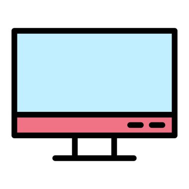 Monitör Vektör Simgesi Tasarım İllüstrasyonu