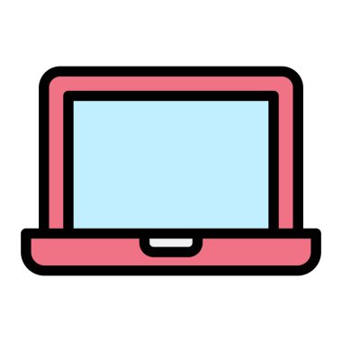 Laptop Vektör Simgesi Tasarım Çizimi