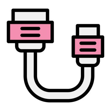 Sata Kablo Vektör Simgesi Tasarım İllüstrasyonu