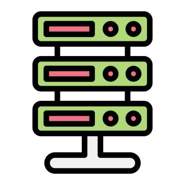Sunucu Vektörü Simgesi Tasarım İllüstrasyonu