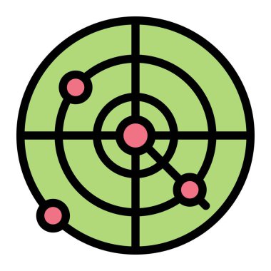 Radar Vektör Simgesi Tasarım Çizimi