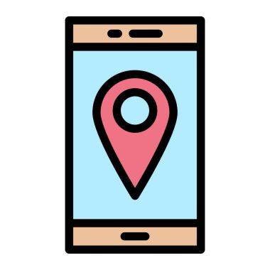 Taşınabilir konum Vektör Simgesi Tasarım İllüstrasyonu