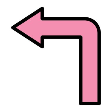 Sola Döndür Vektör Simgesi Tasarım İllüstrasyonu