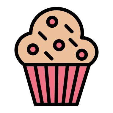 Kek Vektörü Simgesi Tasarım Çizimi