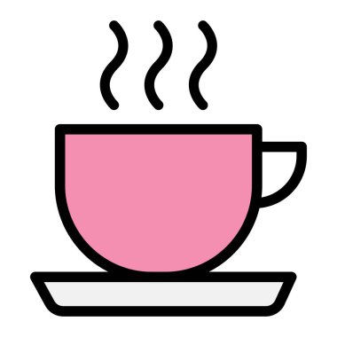 Cup Vektör Simgesi Tasarım Çizimi