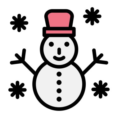 Kardan Adam Vektör Simgesi Tasarım Çizimi