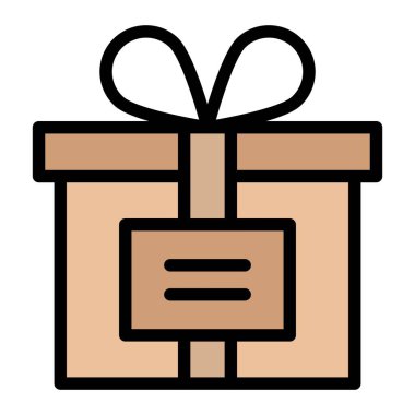 Hediye Kutusu Vektör Simgesi Tasarım İllüstrasyonu