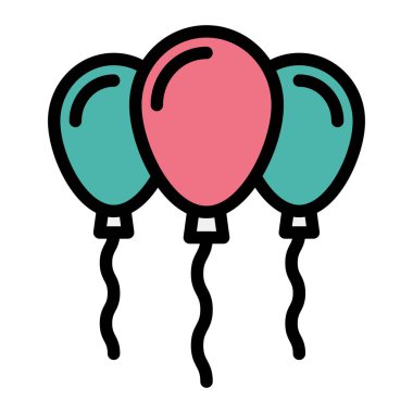 Balonlar Vektör Simgesi Tasarım İllüstrasyonu