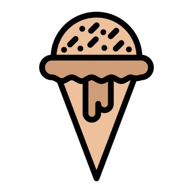 Dondurma Vektör Simgesi Tasarım Çizimi