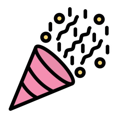 Konfeti Vektör Simgesi Tasarım İllüstrasyonu