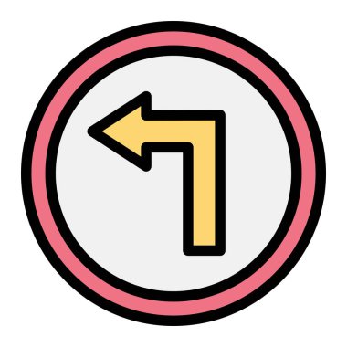 Sol Yol Vektör Simgesi Tasarım İllüstrasyonu