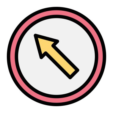 Üst Sol Vektör Simgesi Tasarım İllüstrasyonu