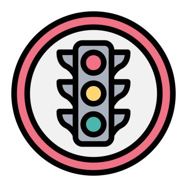 Trafik Işığı Vektör Simgesi Tasarım İllüstrasyonu