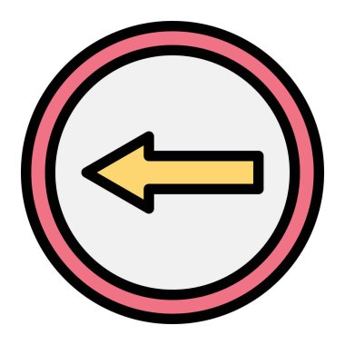 Sola Git Vektör Simgesi Tasarım İllüstrasyonu