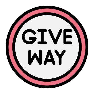 Vektör Simgesi Tasarım İllüstrasyonunu Yol Ver