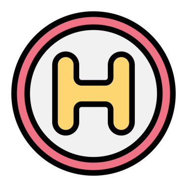 Hastane Vektör Simgesi Tasarım İllüstrasyonu