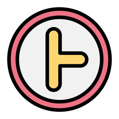 Yan yol sağ Vektör Simgesi Tasarım İllüstrasyonu